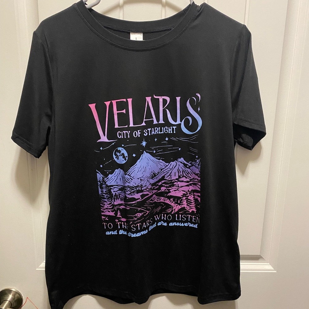 Black Graphic T-Shirt with Velaris Design